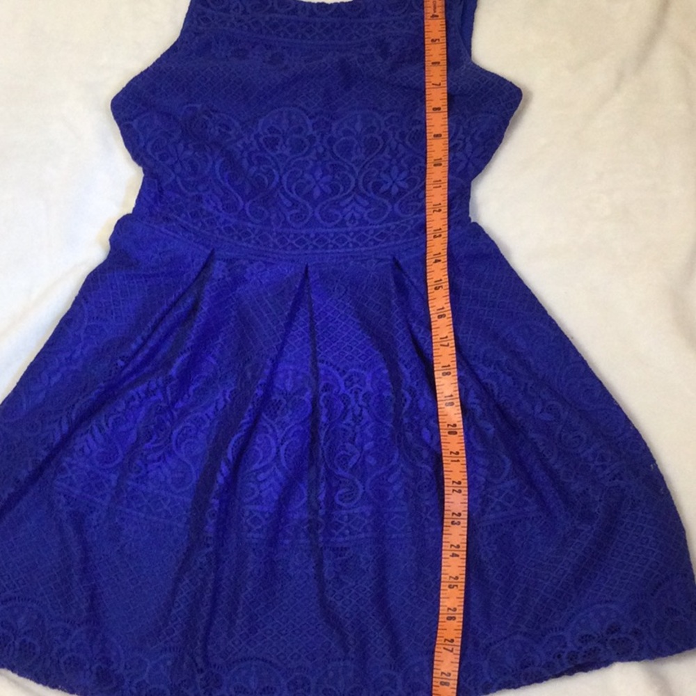 B Darlin Royal Blue Lace Midi Dress - Picture 6 of 10